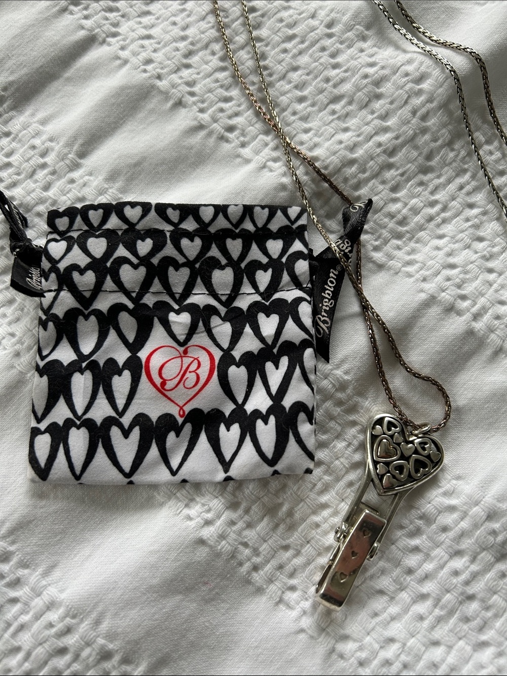Brighton Silver Heart Key Landyard
